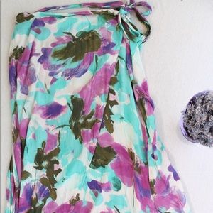 Watercolor Wrap Skirt